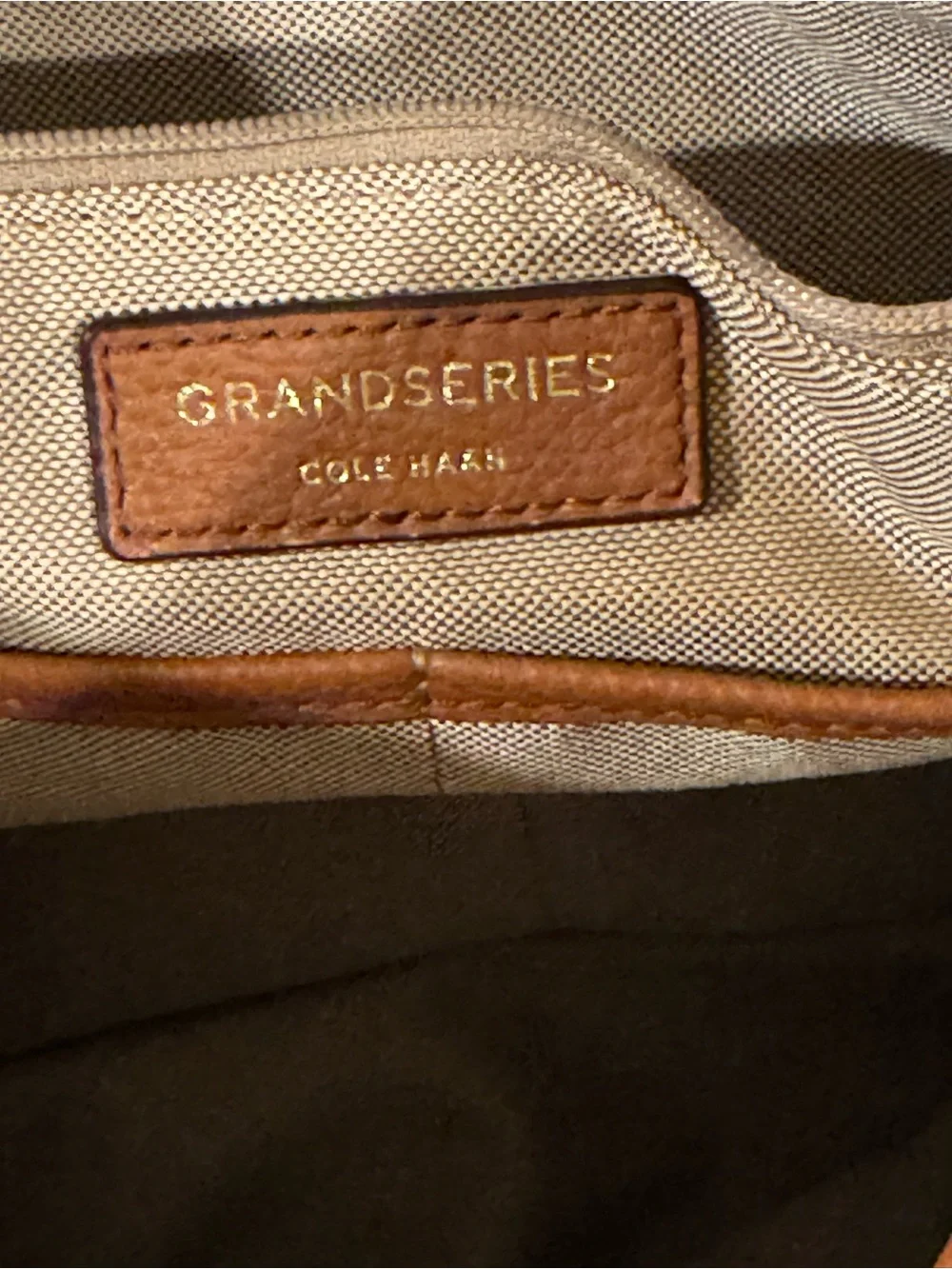 Cole Haan GrandSeries British Tan Leather Convertible Unisex Backpack Tote Bag